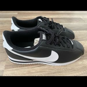Black and White Nike Cortez Leather Men’s Shoes